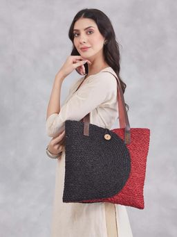 Fabindia - Black Glass Textured Tote Bag