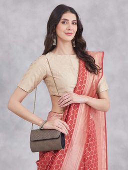 Fabindia - Black Polyester Woven Clutch