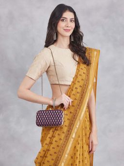 Fabindia - Blue Polyester Embroidered Clutch