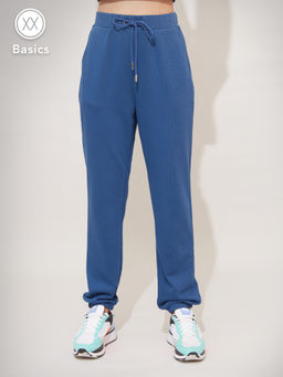 Twenty Dresses by Nykaa Fashion - Basics Navy Blue Solid Joggers