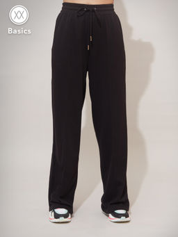Twenty Dresses by Nykaa Fashion - Basics Black Solid Wide Leg Pants