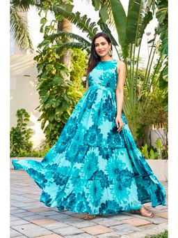 Gahan - Turquoise Fashion Feats Belted Maxi Dress