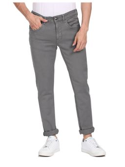 U.S. Polo Assn. Denim Co. - Men Grey Brandon Slim Tapered Fit Clean Look Jeans