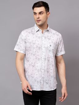Cantabil - Men Grey Printed Half Sleeves Casual Shirt