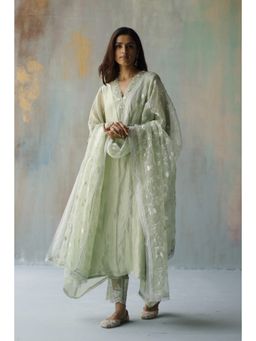 Begum Pret - Mira Green Kurta (Set of 3)