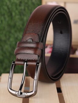 ZEVORA - Men Brown Textured Belt