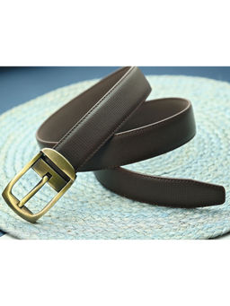 ZEVORA - Men Brown Textured Belt