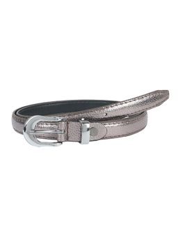 ZEVORA - Women Metallic Grey Casual Belt