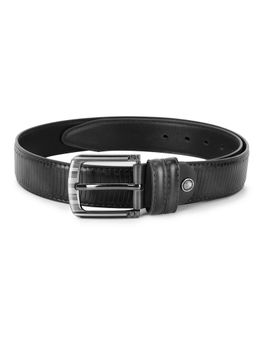 ZEVORA - Men Black Textured Formal Belt