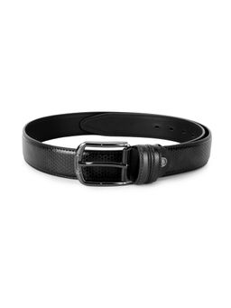 ZEVORA - Men Black Textured Formal Belt