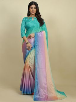 Akhilam - Womens Chiffon Mauve Solid Designer Saree with Unstitched Blouse