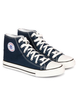 MOZAFIA - Men Navy Blue Round Toe Lace Ups Sneakers