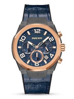 Ducati - Chronograph Quartz Watch with Blue Leather Strap (M)