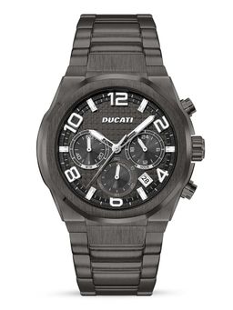 Ducati - Chronograph Quartz Watch with Grey Metal Bracelet Black Dial 44Mm Case (M)