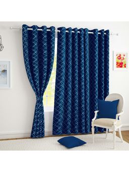 Story@Home - 300 Gsm Polyester Blackout 4 Pc Blue