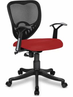 Savya Home - Delta Mb Revolving Office Chair with Red Seat, Standard