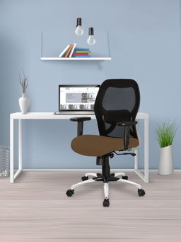 Savya Home - Apollo Mid Back Office Chair with Adjustable Arms & Any position Tilt Lock Mechanism