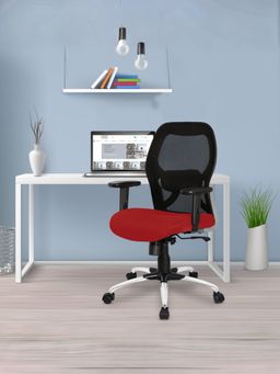 Savya Home - Apollo Mid Back Office Chair with Adjustable Arms and Any position Tilt Lock Mechanism