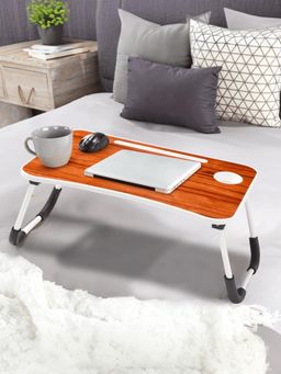 Savya Home - Wooden Foldable Laptop Table with C biding - Brown