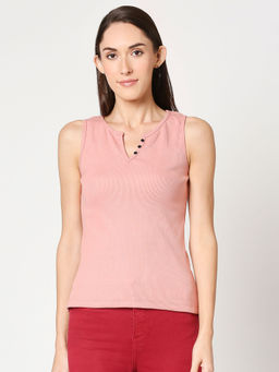 Bewakoof - Pink Solid T-shirt