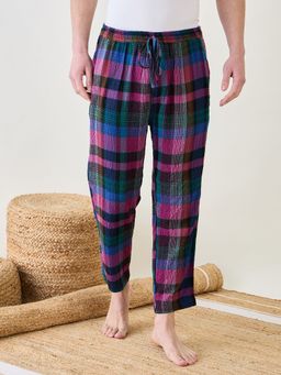 The Kaftan Company - Mens Multi Checks Slim Fit Lounge Pants