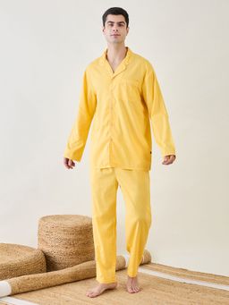 The Kaftan Company - Mens Yellow Classic Shirt and Pyjama (Set of 2)