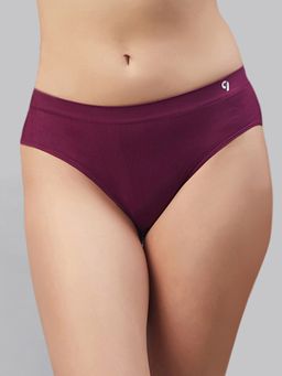 C9 Airwear - Seamless Rib Underwear in Wine Color with Full Coverage