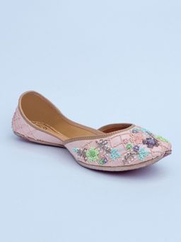 NR by Nidhi Rathi - Embellished Peach Juttis