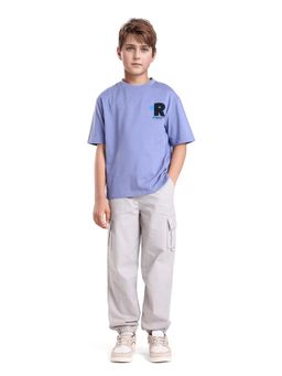 RARE ONES - Kids Zash Grey Cotton Solid Regular Fit Joggers