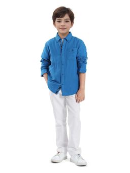 RARE ONES - Kids Jack Off White Cotton Plain Regular Fit Trouser