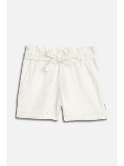 Allen Solly - Girls White Laced Shorts with Belt