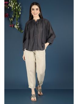 Vasstram - Dolman Sleeve Top-charcoal