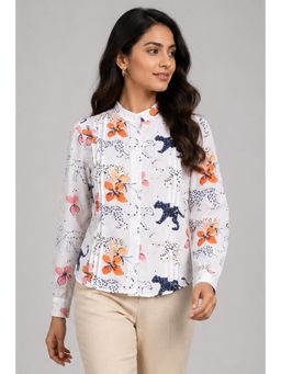 Twenty Dresses by Nykaa Fashion - Floral & Leopard Print Mandarin Collar Regular Fit Shirt