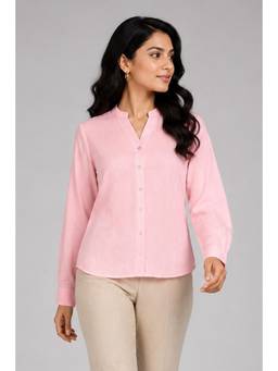 Twenty Dresses by Nykaa Fashion - Womens Pink Vertical Stripes Shirt