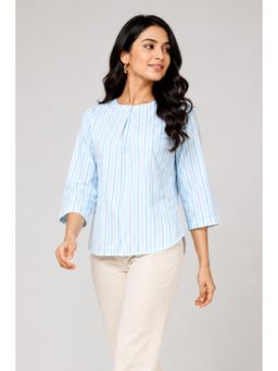 Twenty Dresses by Nykaa Fashion - Blue Vertical Stripes Top