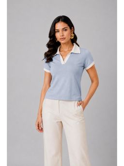 Twenty Dresses by Nykaa Fashion - Womens Lavender Colorblock Cotton Top