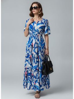 Twenty Dresses by Nykaa Fashion - Blue Tropical Maxi Dress
