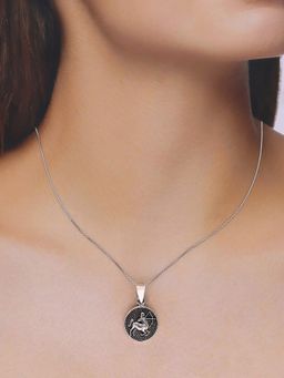Kai Jewel - Sterling Silver Zodiac Sign Sagittarius Oxidized Pendant with Chain Necklace