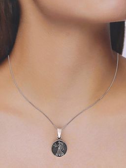 Kai Jewel - Sterling Silver Zodiac Sign Virgo Oxidized Pendant with Chain Necklace