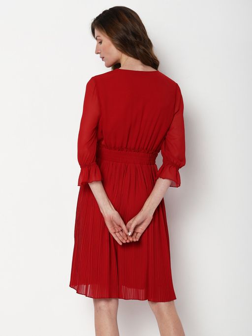 vero moda fit and flare dress Vero Moda Dress 'VMDaisy' female Blue plain colored Size XS