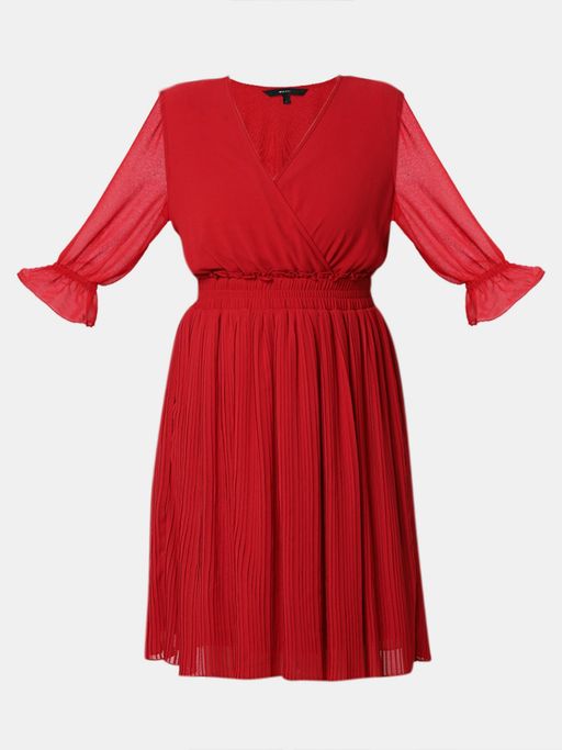 vero moda pleated dress Vero Moda - Sleeveless Pleated Front Mini Dress - Women - Cotton/Polyester/Spandex - S