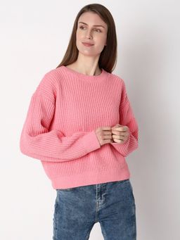 VERO MODA - Light Pink Round Neck Pullover