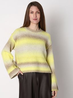 VERO MODA - Neon Green Colour Blocked Ombre Pullover