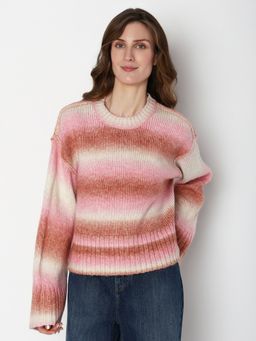 VERO MODA - Red Colour Blocked Ombre Pullover