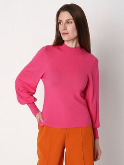 VERO MODA - Pink High Neck Slim Fit Pullover