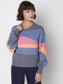 VERO MODA - Blue Colour Blocked Pullover
