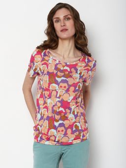 VERO MODA - Pink Face Print T-shirt