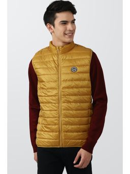 Peter England - Men Yellow Textured Casual Jacket
