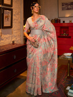 Odette - Festive Multicolor Woven Saree with Unstitched Blouse