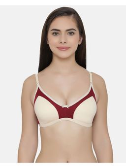 Clovia - Cotton Rich Solid Non-Padded Full Cup Wire Free T-shirt Bra - Nude